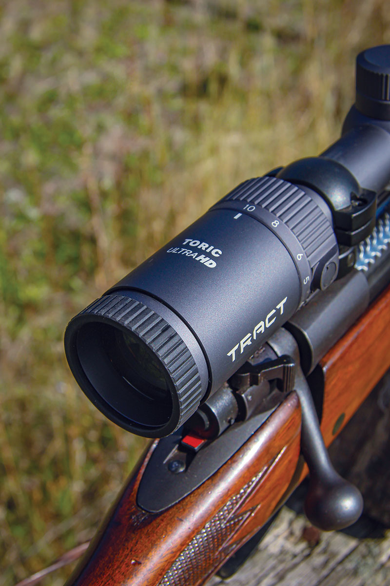 Patrick finds the 10x top-end magnification of his Tract TORIC UHD 2-10x 42mm scope more than adequate for any long-range shot he might take, while the 2x magnification serves well while installed on a whitetail stand.